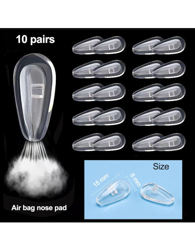 Kit de Almohadillas de Nariz para Gafas Omnful - 10 Pares Silicona