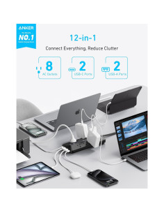 Regleta de Enchufes Anker A91F4 12-en-1 USB-C 35W 1.52m 2
