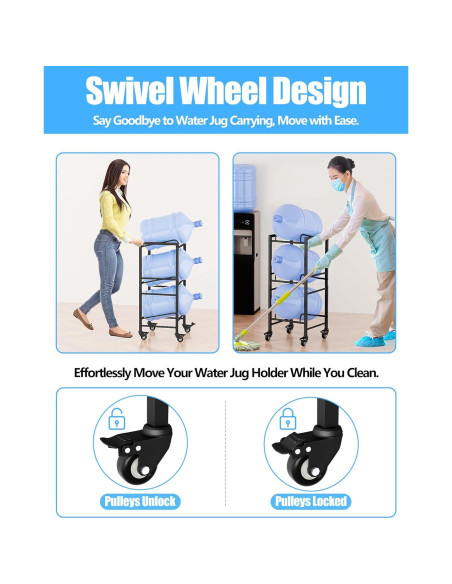 Soporte Móvil para Jarras de Agua 19L Vorshape, 3 Niveles Soporte Móvil para Jarras de Agua 19L Vorshape, 3 Niveles