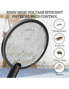 Raqueta Eléctrica para Moscas PALONE 4000V Batería Recargable 2