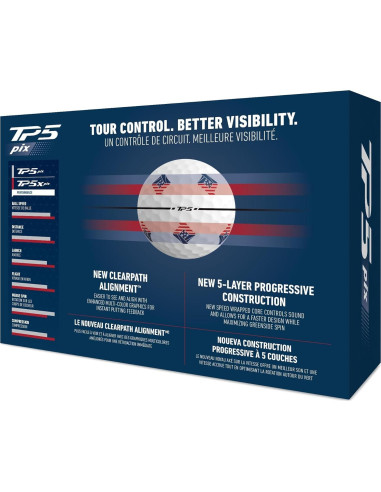 Pelotas de Golf TaylorMade TP5 Pix 2024 - 12 Unidades
