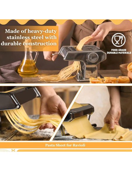 Set de Máquina de Hacer Pasta Hushee 8 Piezas Acero Inoxidable Set de Máquina de Hacer Pasta Hushee 8 Piezas Acero Inoxidable