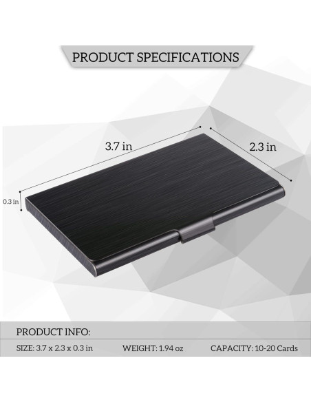 Funda de Tarjetas de Negocios DMFLY Acero Inoxidable Negro Funda de Tarjetas de Negocios DMFLY Acero Inoxidable Negro