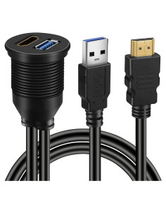 Cable de Montaje Impermeable BATIGE USB 3.0 y HDMI 0.3m