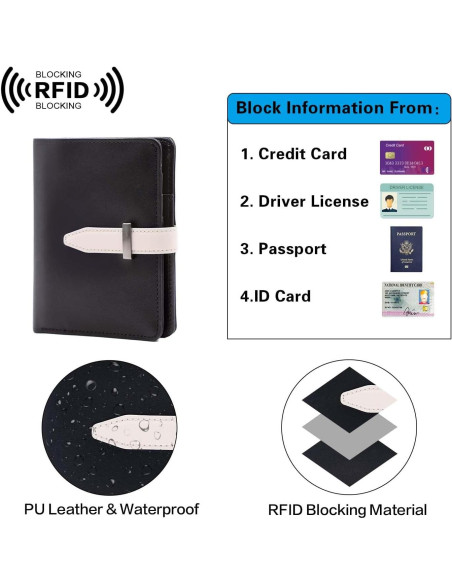 Portapasaporte Sbrinnaliao con Airtag y Bloqueo RFID Negro Portapasaporte Sbrinnaliao con Airtag y Bloqueo RFID Negro