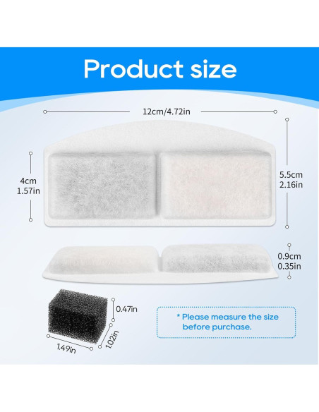 Paquete de 16 Filtros y Esponjas para Fuente de Agua MyfatBOSS Paquete de 16 Filtros y Esponjas para Fuente de Agua MyfatBOSS