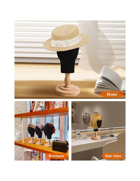 Cabeza de Maniquí Negra CHADWICK para Pelucas y Sombreros 38 cm Cabeza de Maniquí Negra CHADWICK para Pelucas y Sombreros 38 cm