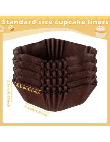 Forros de Cupcake Desechables Tanlade 350 Pcs Café 4.5 cm