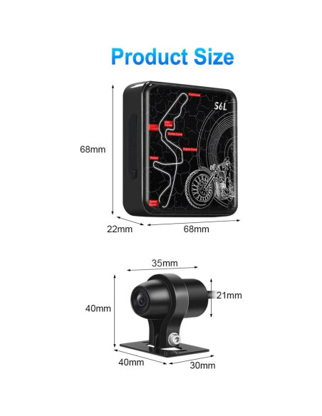 Cámara de Salpicadero VSYSTO Moto WiFi HD 1080P Doble Lente Cámara de Salpicadero VSYSTO Moto WiFi HD 1080P Doble Lente