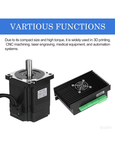 Kit Motor Paso a Paso Nema 34 4.7Nm Controlador 2 Fases