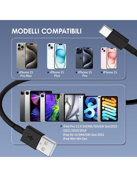 Cable USB A a C QZIIW 0.91m Carga Rápida 4 Pack iPhone 15/16 Cable USB A a C QZIIW 0.91m Carga Rápida 4 Pack iPhone 15/16