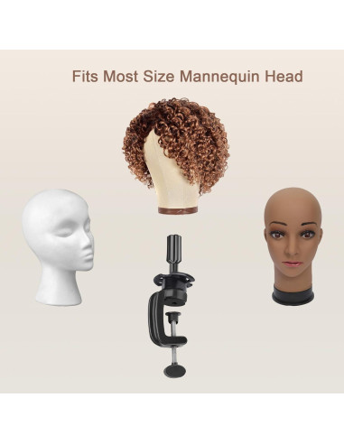 Soporte de Cabeza de Maniquí para Pelucas MMlover Negro 1 Unidad