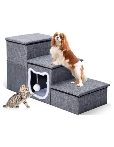 Escaleras para Perros Bilibara 3 Pasos Plegables con Almacenamiento Escaleras para Perros Bilibara 3 Pasos Plegables con Almacenamiento