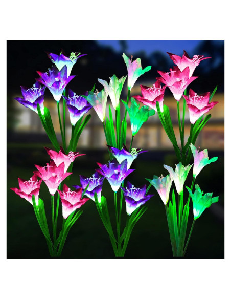 Luces Solares WdtPro 6 Piezas Jardín LED Cambiantes 7 Colores Luces Solares WdtPro 6 Piezas Jardín LED Cambiantes 7 Colores