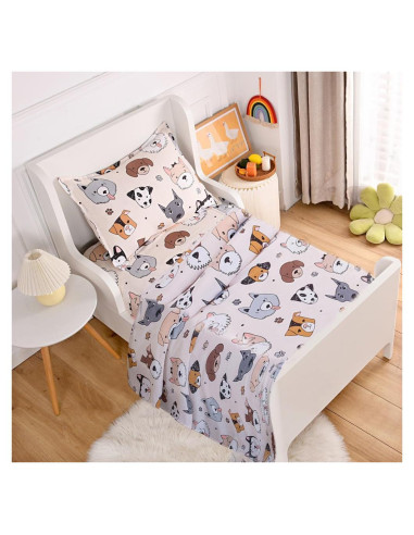 Juego de Sábanas Twin KWLOVER 3 Piezas con Diseño de Perros