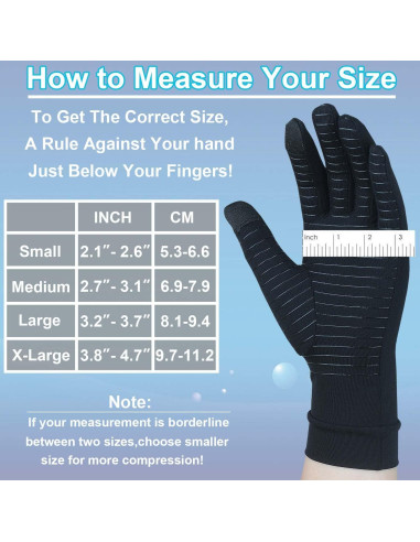 Guantes de Artritis de Cobre Kecartu - Compresión Dedos Completos