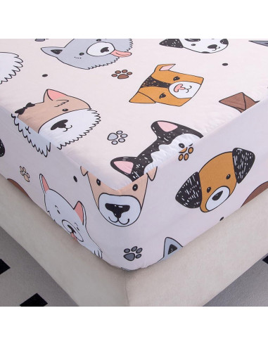Juego de Sábanas Twin KWLOVER 3 Piezas con Diseño de Perros