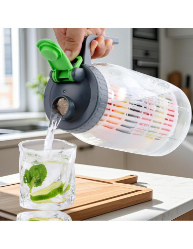 Jarra de vidrio Mason 2Qt GMCOZY con infusor y tapa hermética