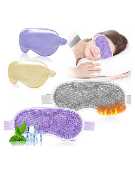 Máscaras de Ojos Refrigerantes y de Sueño Seda 4 Piezas Máscaras de Ojos Refrigerantes y de Sueño Seda 4 Piezas