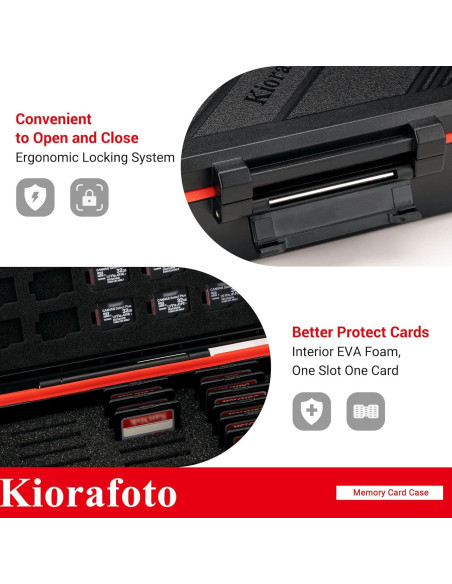 Estuche Organizador para 36 Tarjetas SD y 15 Micro SD Kiorafoto Estuche Organizador para 36 Tarjetas SD y 15 Micro SD Kiorafoto