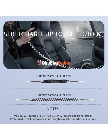 Cable de carga rápida retráctil Chubby 240W USB-C 0.4m-0.7m