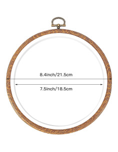 Aros de Bordado Redondos Pllieay 8.4" Plástico Imitación Madera 2