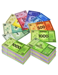 Dinero de Juego Queensell para Monopoly - 480 Billetes de Papel