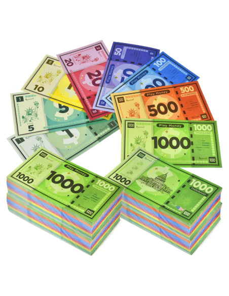 Dinero de Juego Queensell para Monopoly - 480 Billetes de Papel Dinero de Juego Queensell para Monopoly - 480 Billetes de Papel