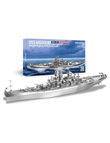Rompecabezas 3D de Metal Piececool USS Missouri 155 Pcs