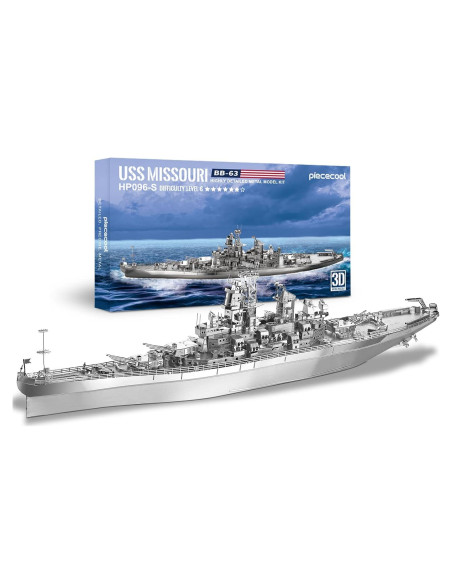 Rompecabezas 3D de Metal Piececool USS Missouri 155 Pcs Rompecabezas 3D de Metal Piececool USS Missouri 155 Pcs