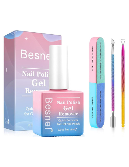 Removedor de Esmalte de Uñas en Gel BESNEL 15 ml Kit Profesional Removedor de Esmalte de Uñas en Gel BESNEL 15 ml Kit Profesional