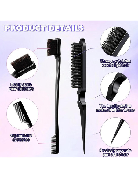 Juego de Cepillos para Cabello Remerry 12 Piezas Nylon Negro Juego de Cepillos para Cabello Remerry 12 Piezas Nylon Negro