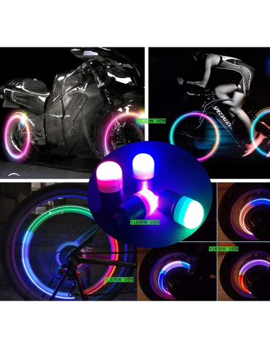 Luces LED para Válvulas de Bicicleta YUERWOVER - Impermeables