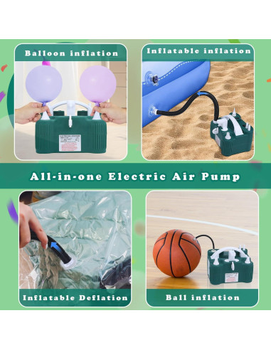 Bomba de aire eléctrica New Meetall 4 en 1 para globos y flotadores