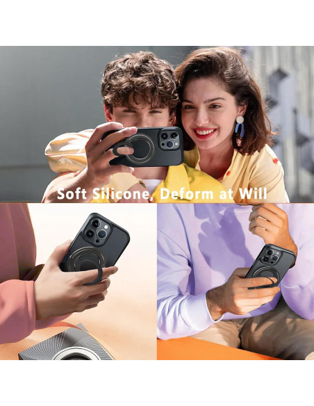 Anillo Magnético de Silicona EDRF para Teléfono MagSafe Negro Anillo Magnético de Silicona EDRF para Teléfono MagSafe Negro
