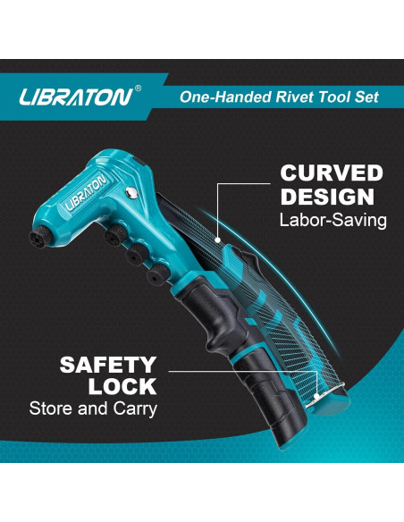 Pistola de Remaches Manual Libraton con 200 Remaches y 4 Brocas Pistola de Remaches Manual Libraton con 200 Remaches y 4 Brocas