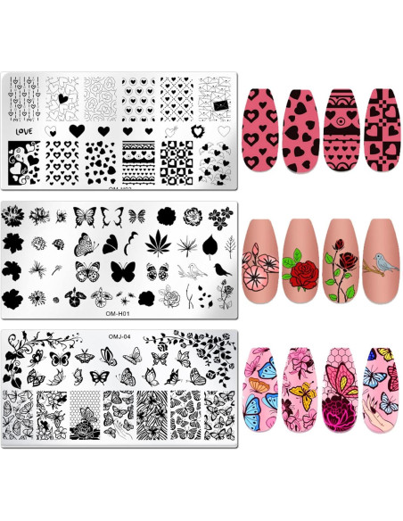Kit de Estampado de Uñas LoveOurHome 7 Piezas Floral y Geométrico Kit de Estampado de Uñas LoveOurHome 7 Piezas Floral y Geométrico