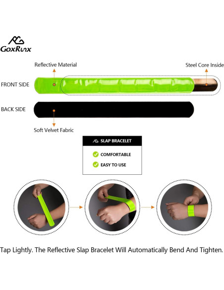 Bandas Reflectantes GoxRunx 6 Piezas Ajustables para Correr Bandas Reflectantes GoxRunx 6 Piezas Ajustables para Correr