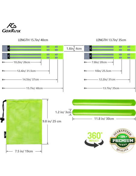 Bandas Reflectantes GoxRunx 6 Piezas Ajustables para Correr Bandas Reflectantes GoxRunx 6 Piezas Ajustables para Correr
