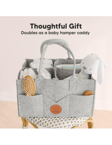 Organizador de Pañales KeaBabies Gris Clásico - Caddy Portátil