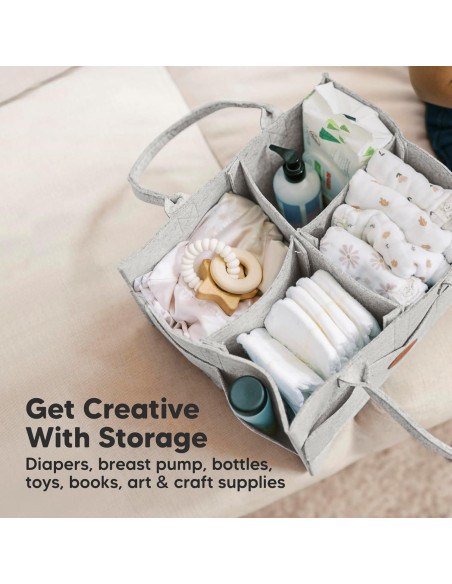 Organizador de Pañales KeaBabies Gris Clásico - Caddy Portátil Organizador de Pañales KeaBabies Gris Clásico - Caddy Portátil