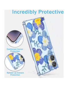 Funda TPU Floral Azul para Moto G85 5G - Protección Suave 2