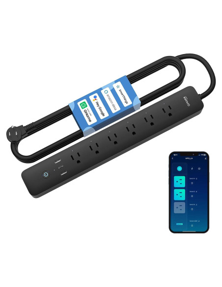 Regleta Inteligente GHome con 6 Salidas y 3 USB Carga Rápida Regleta Inteligente GHome con 6 Salidas y 3 USB Carga Rápida