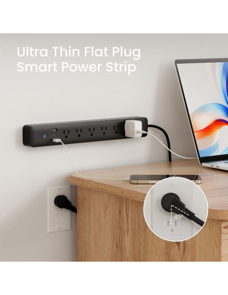 Regleta Inteligente GHome con 6 Salidas y 3 USB Carga Rápida Regleta Inteligente GHome con 6 Salidas y 3 USB Carga Rápida