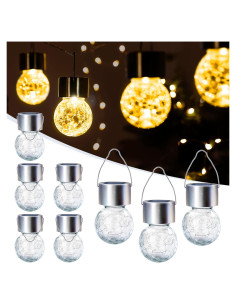 Luces Colgantes Solares GIGALUMI 8 Paquete LED Blanco Cálido
