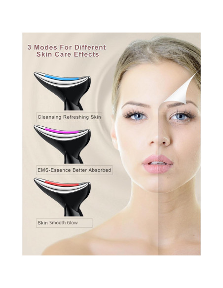 Masajeador Facial y de Cuello VOFEL Negro con Calor 45C Masajeador Facial y de Cuello VOFEL Negro con Calor 45C