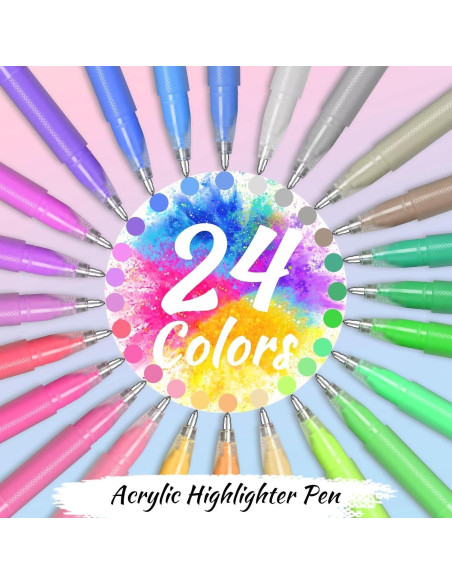 Set de 24 Bolígrafos de Gel Acrílico InkSlick Multicolor Set de 24 Bolígrafos de Gel Acrílico InkSlick Multicolor