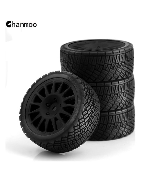 Neumáticos de Rally RC 1/10 Chanmoo 67mm 4 Pcs Hex 12mm Neumáticos de Rally RC 1/10 Chanmoo 67mm 4 Pcs Hex 12mm