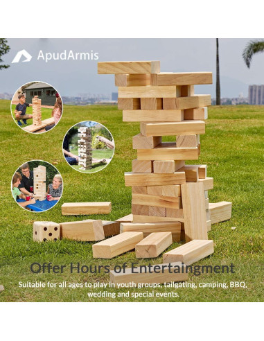 Juego de Torre de Caída Gigante ApudArmis 54 PCS Madera 4.2 pies