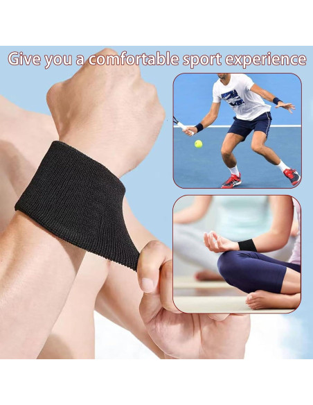 Muñequera Deportiva Magicorange 2 Pares Algodón 8x8cm Negra Muñequera Deportiva Magicorange 2 Pares Algodón 8x8cm Negra